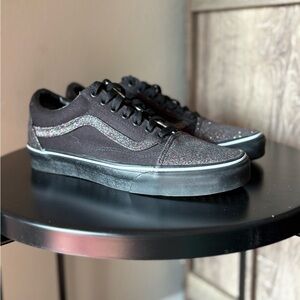 Custom Vans Black and Glitter Sneakers